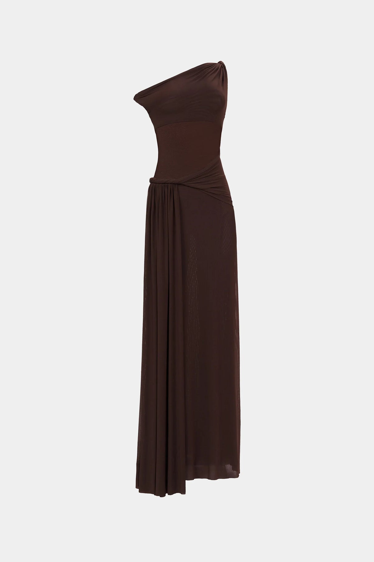 Misha Sisal Mesh Maxi Dress - Espresso
