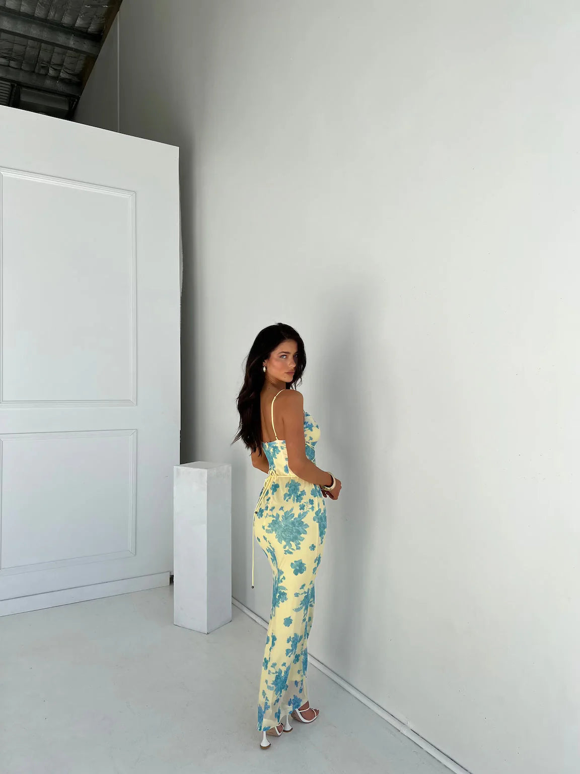 Florée – Floral print maxi dress with bow details