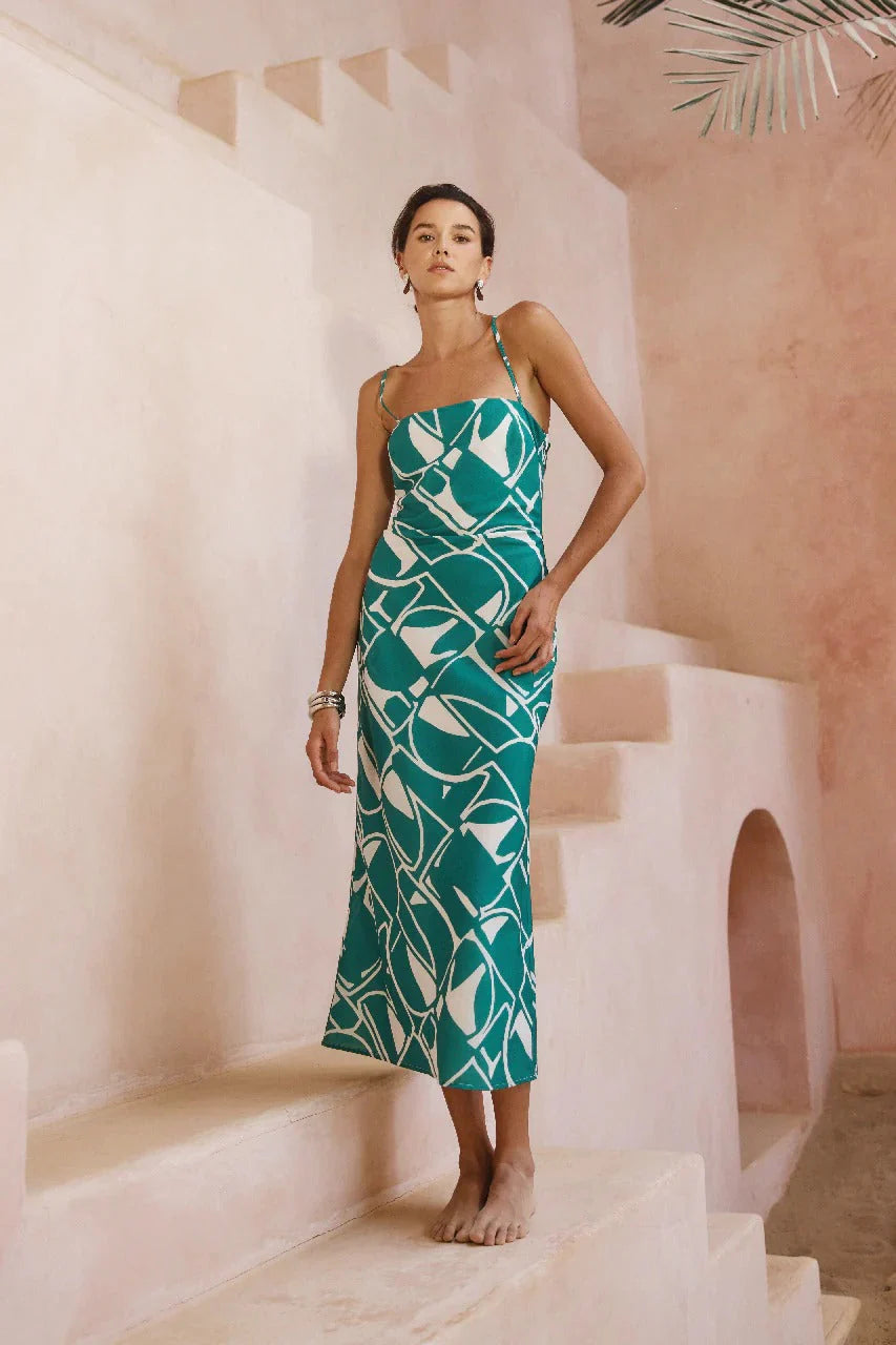 Gian Midi Dress - Green