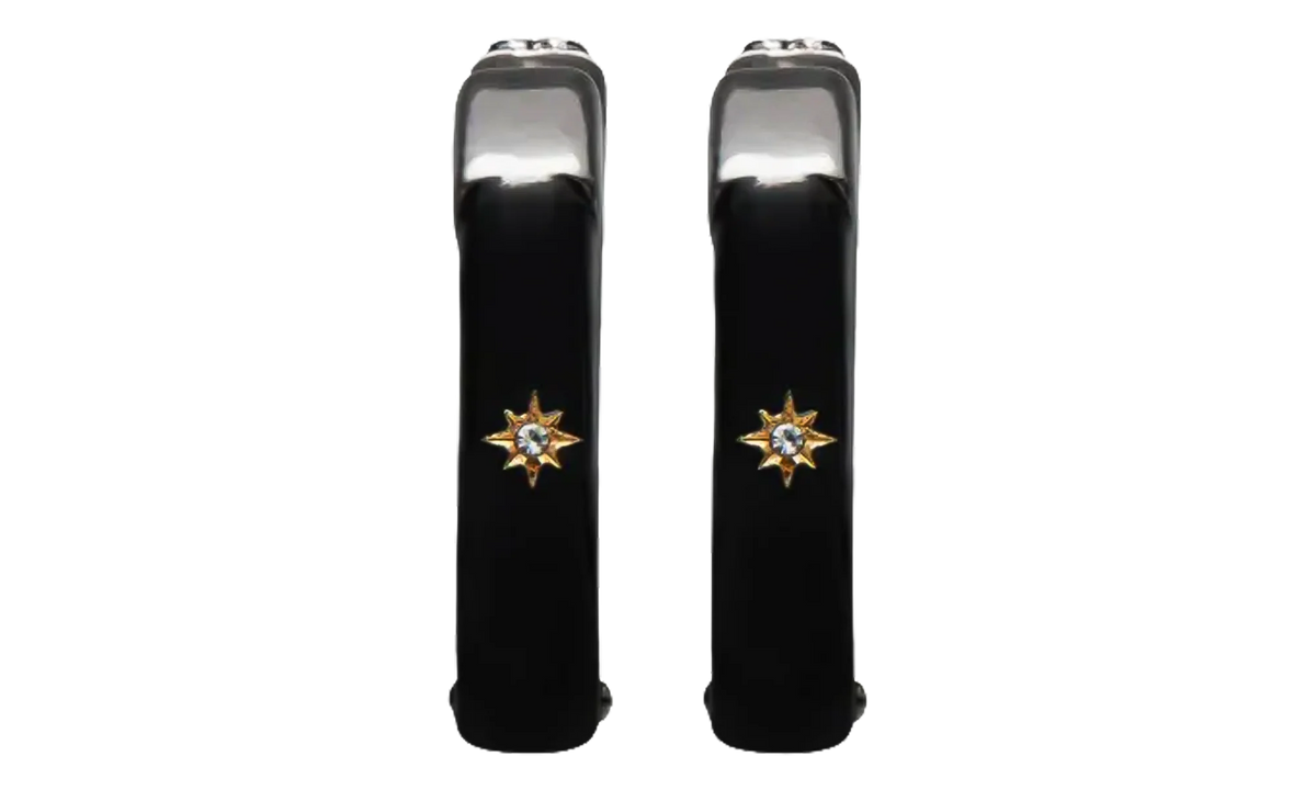 HOOP EARRINGS WITH STAR DETAIL "Black / Silver" SM1VG0050P6478964