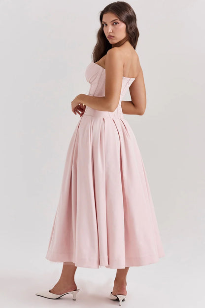 Livette - Strapless Corset Midi Dress