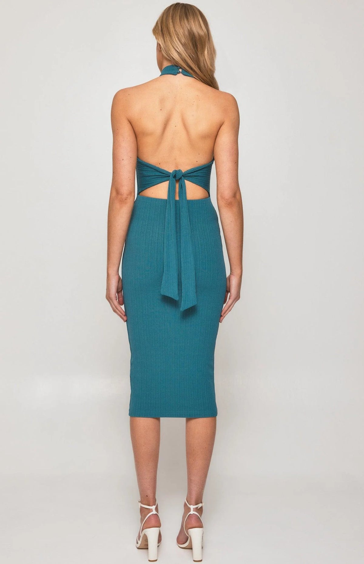 Aubree Halter Dress - Blue