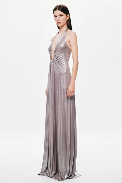 Jennifer Foil Jersey Dress - Cinder