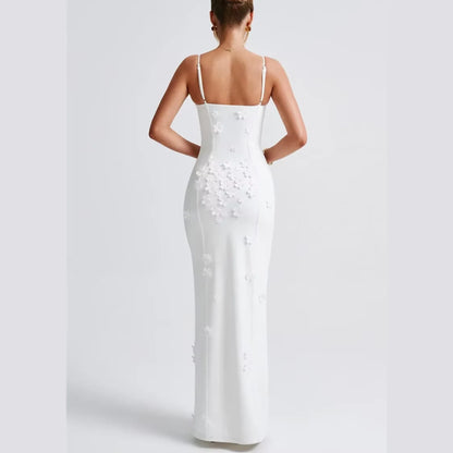 Livette - Flower Spaghetti Maxi Dress