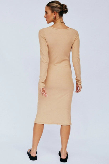 Elroy Rib Dress - Sand