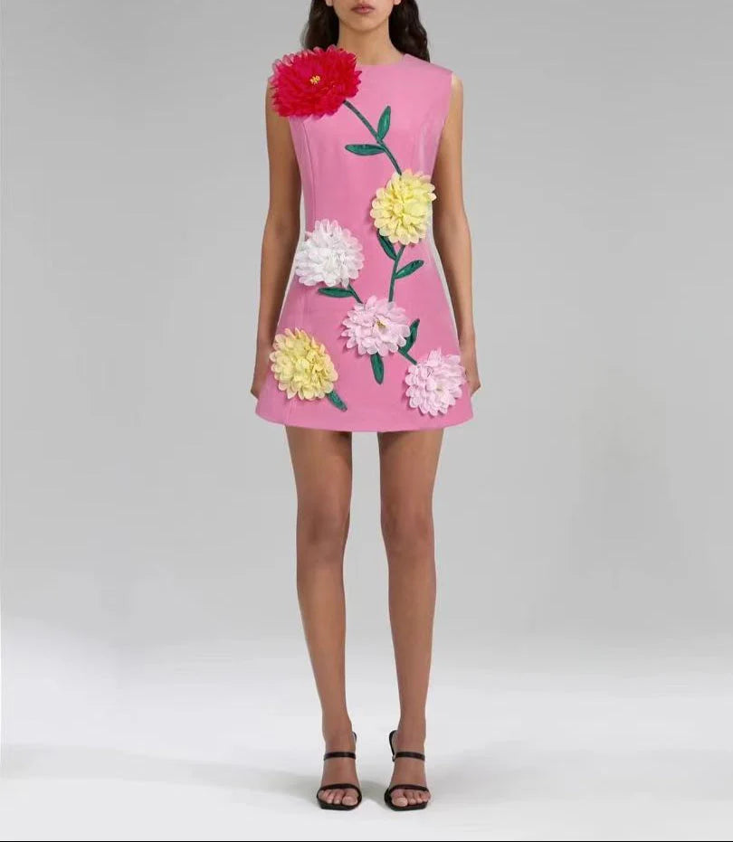 Livette - Flower 3D Effect Mini Dress