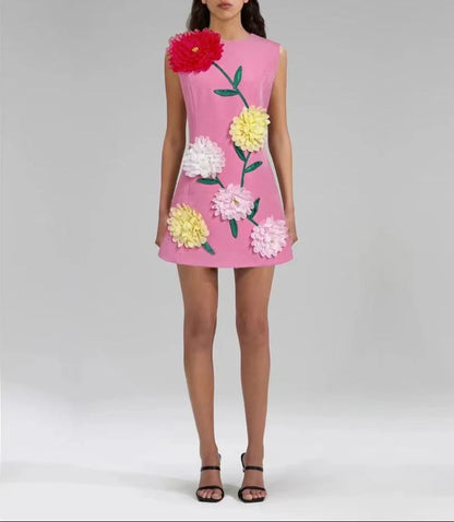 Livette - Flower 3D Effect Mini Dress