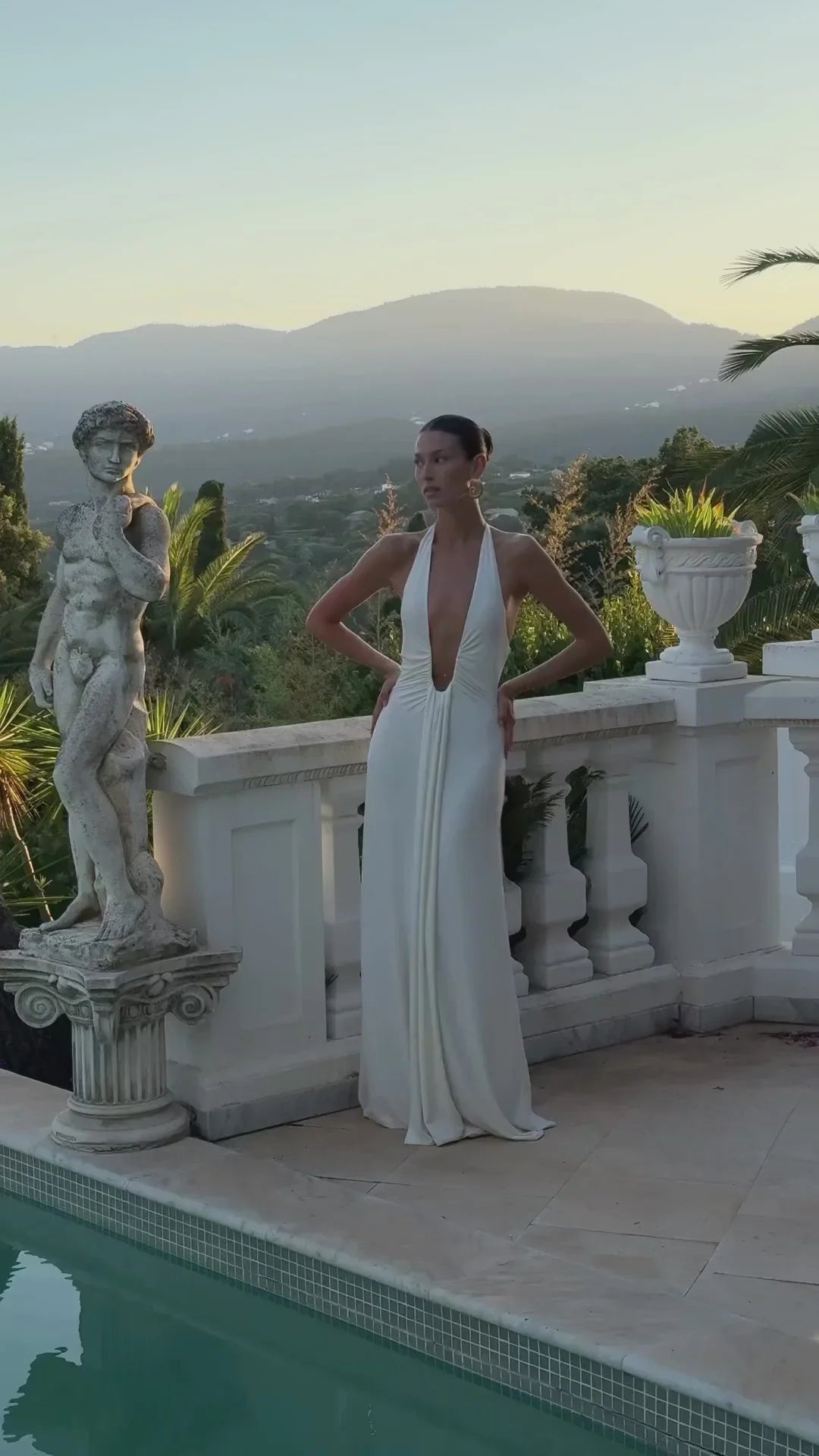 Jennifer Cupro Maxi Dress - White
