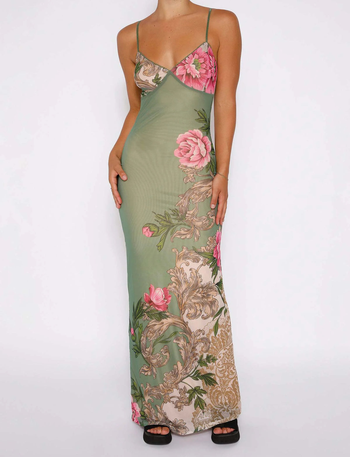 Livette - Floral Rose Maxi Dress