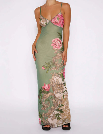 Livette - Floral Rose Maxi Dress