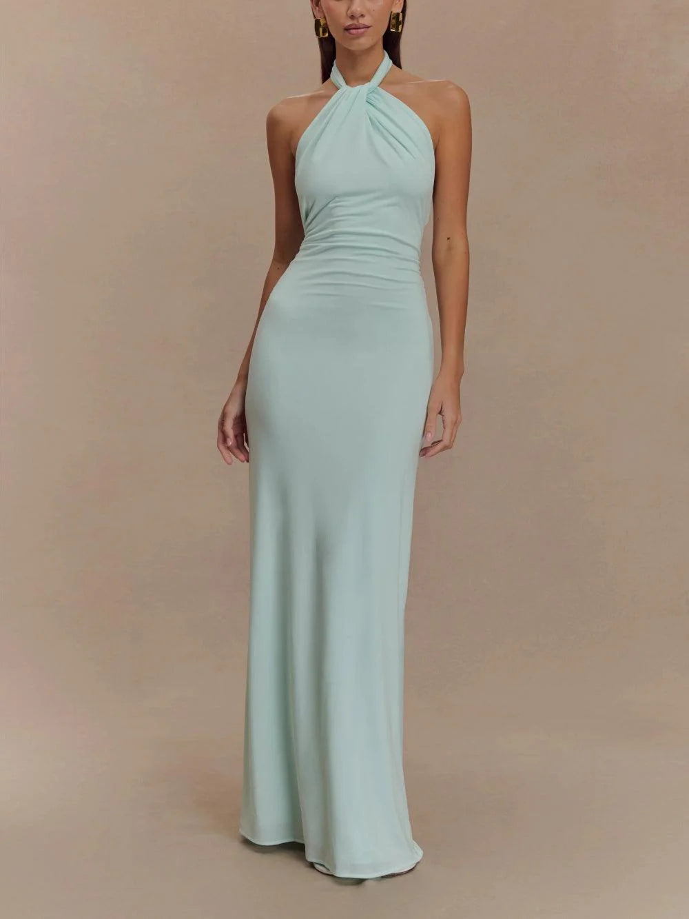 Livette - Slinky Halter Maxi Dress