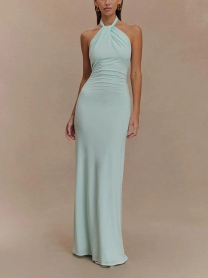 Livette - Slinky Halter Maxi Dress