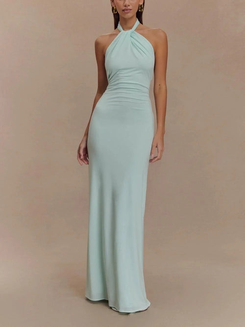 Livette - Slinky Halter Maxi Dress