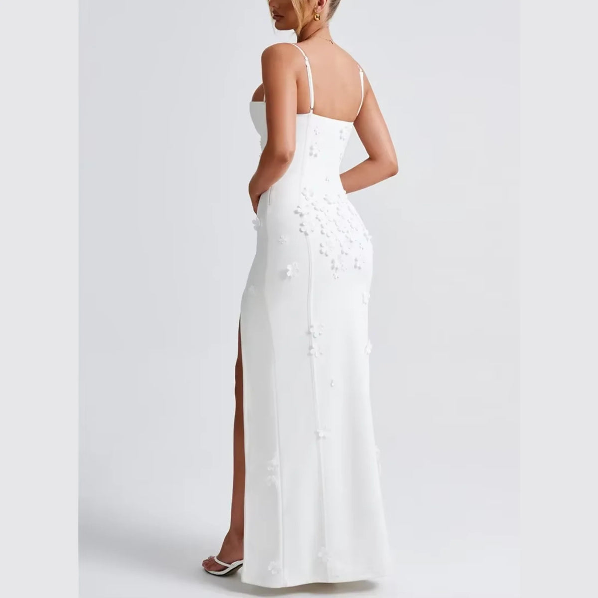 Livette - Flower Spaghetti Maxi Dress