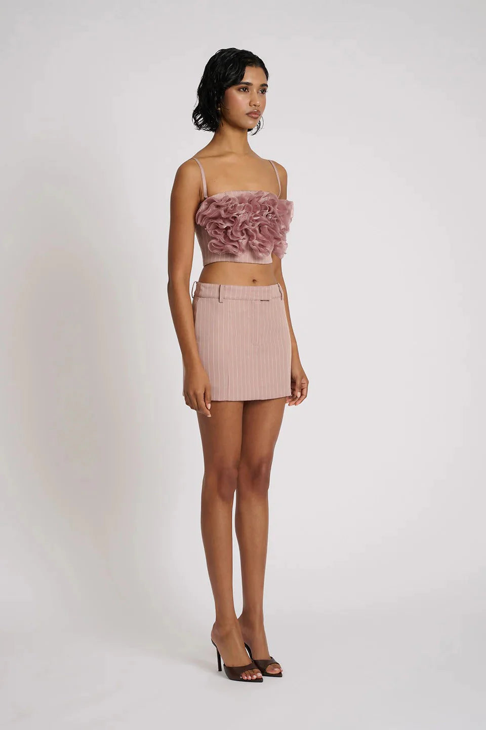 Emerson Skirt - Blush Pinstripe