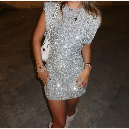 Monroe - Short dress with glitter details