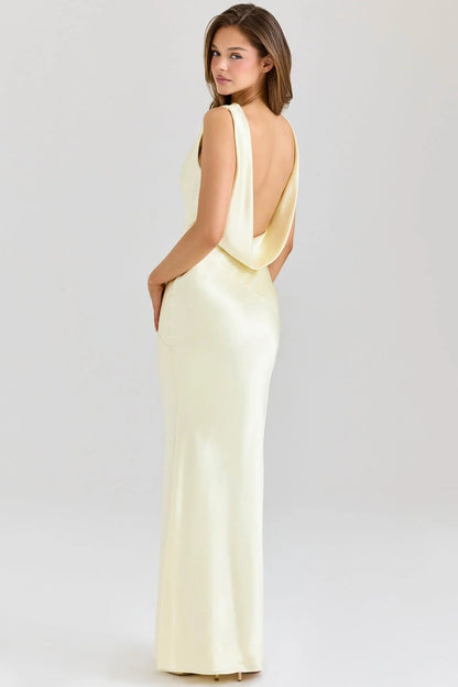 Livette - Draped Cowl Neck Maxi Dress