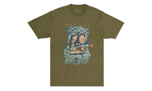 Travis Scott Cactus Jack x Takashi Murakami Melted Utopia Dream Zodiac T-Shirt "Olive" CPFM37