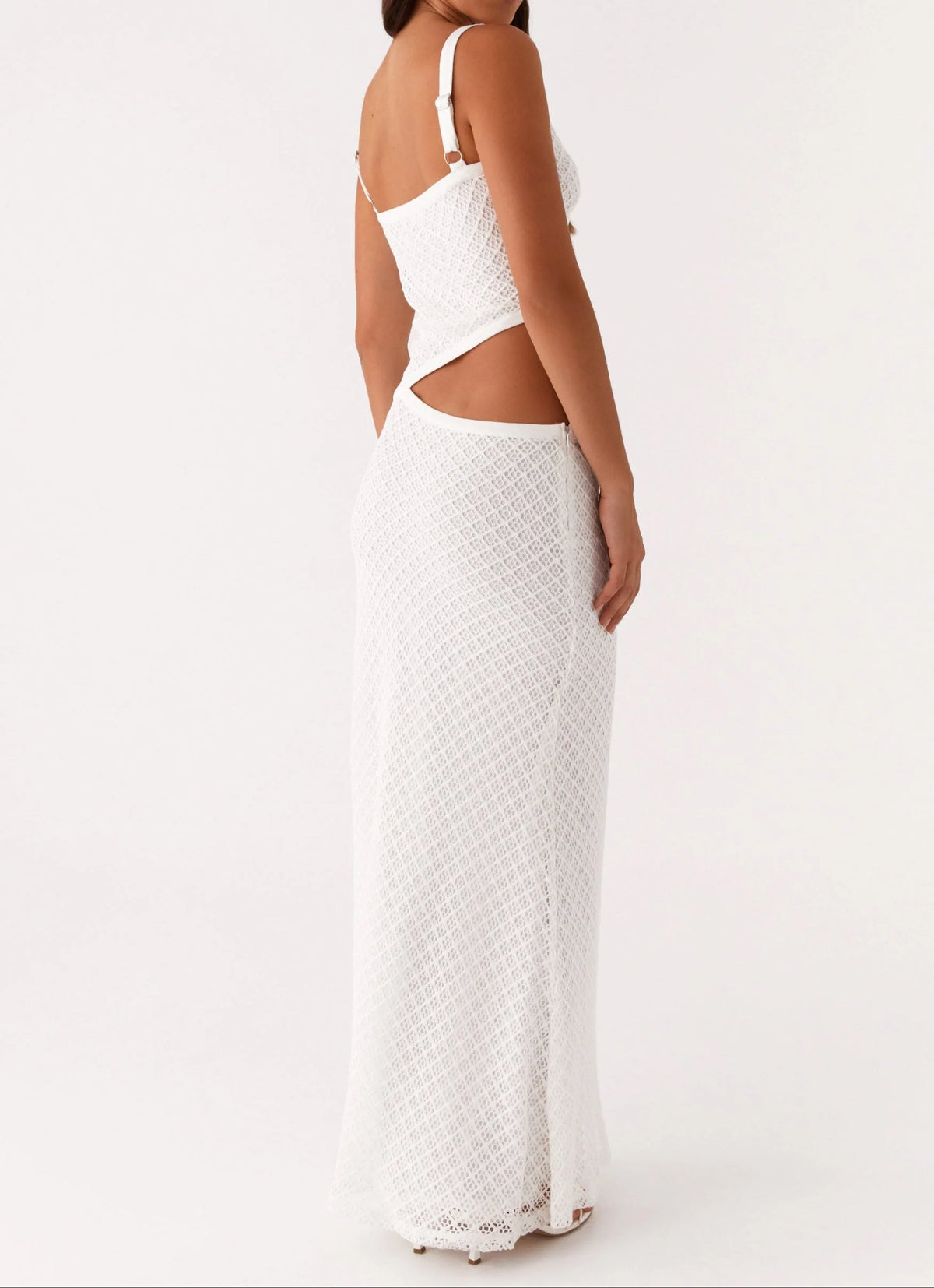 Livette - White Crochet Maxi Dress