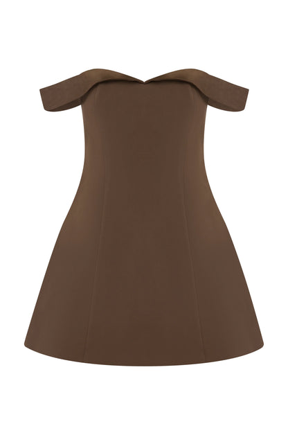 Ebony Mini Dress - Espresso