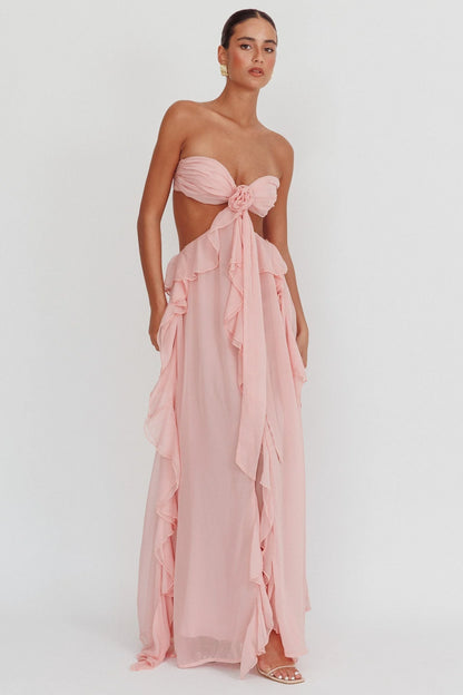 Livette - Cut-Out Ruffle Maxi Dress