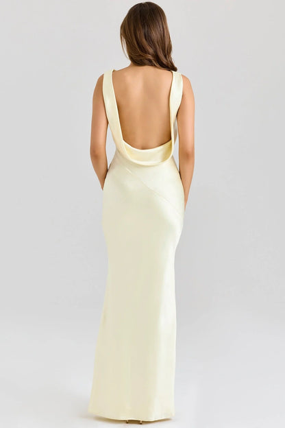 Livette - Draped Cowl Neck Maxi Dress
