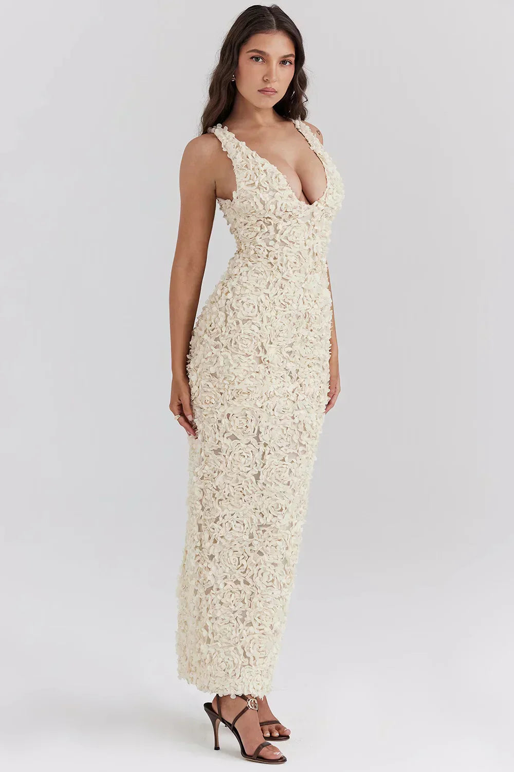 Livette - 3D Roses Maxi Dress