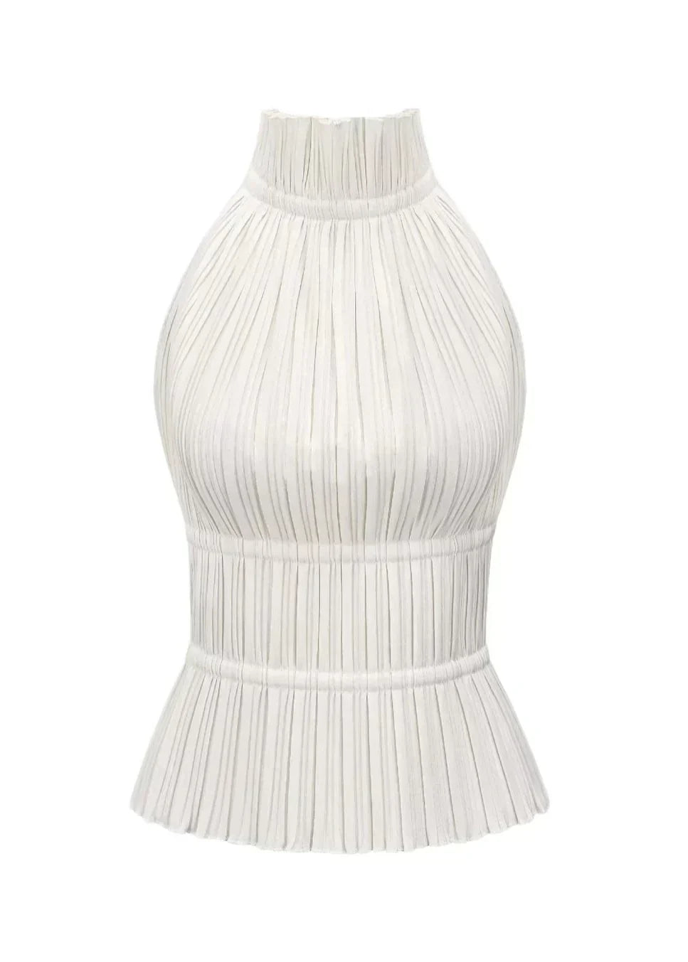 Olivienne – Pleated backless top with neck closure