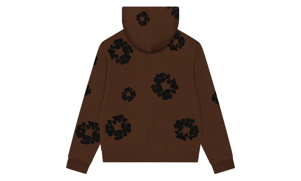 Black Cotton Wreath Hoodie "Brown" DT355