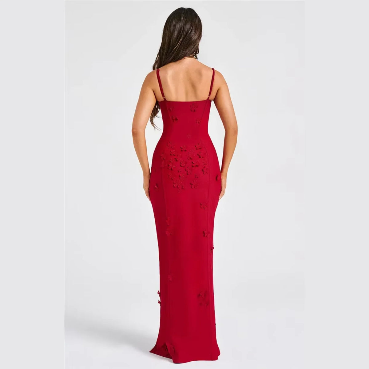 Livette - Flower Spaghetti Maxi Dress