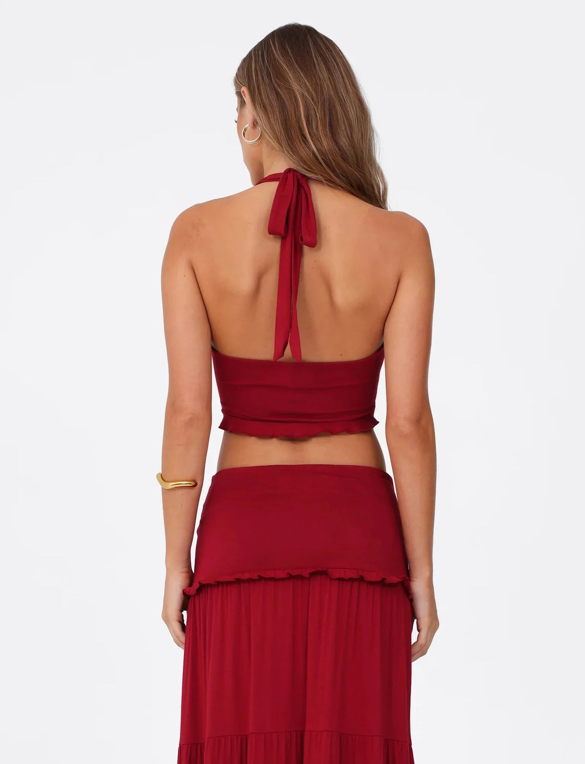 Mireille - Halter top and long skirt set in soft jersey