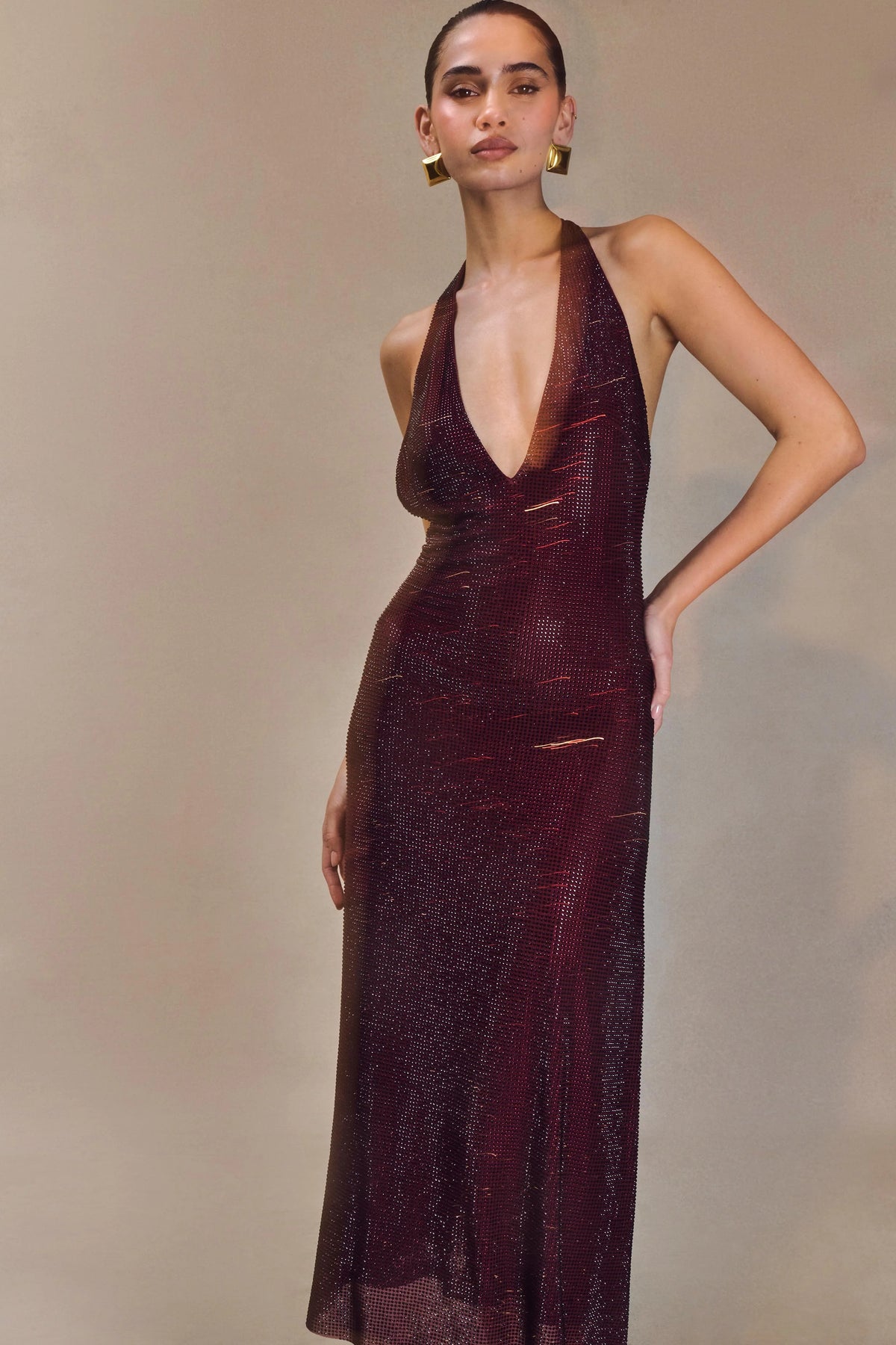 Selina | Sparkle Halter Dress