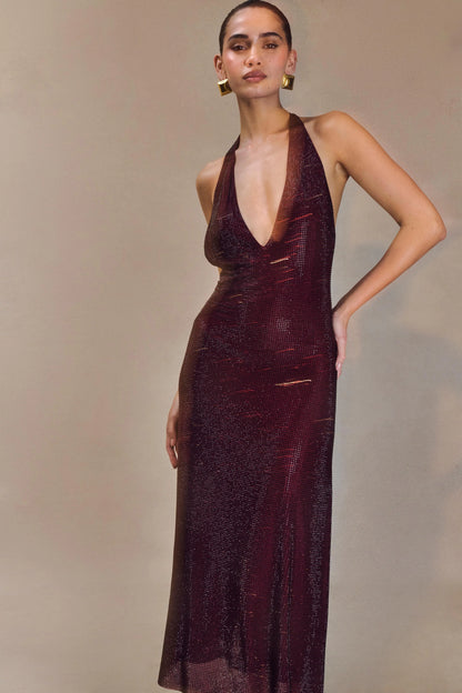 Selina | Sparkle Halter Dress