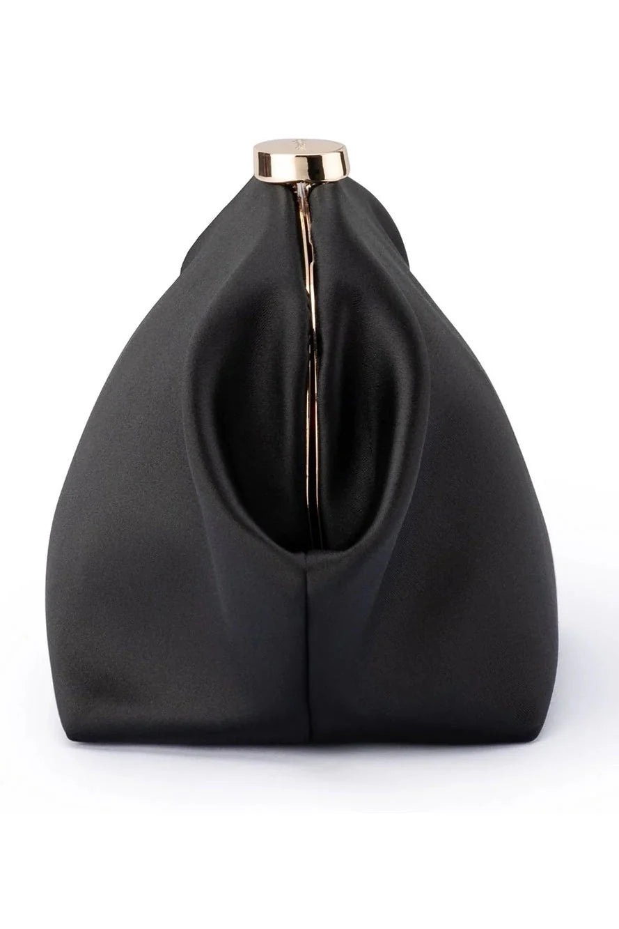 Karina Satin Clutch - Black