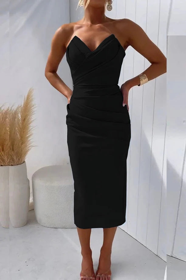 Marisse – Strapless Dress with Open Back and Refined Elegance