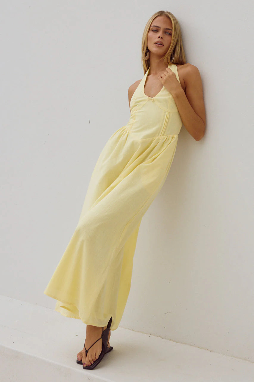 Limoni Midi Dress - Lemon
