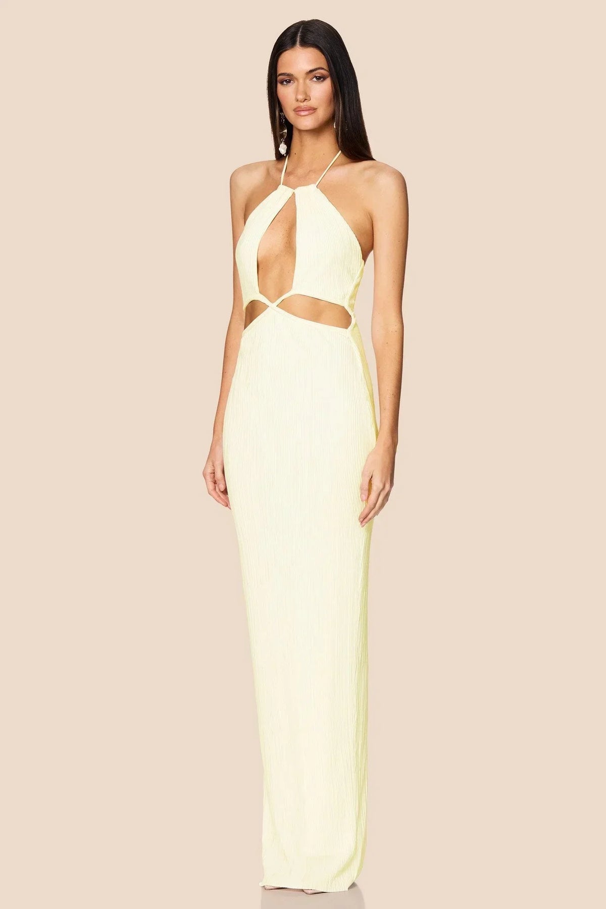 Nookie Desiree Cut Out Maxi - Lemon