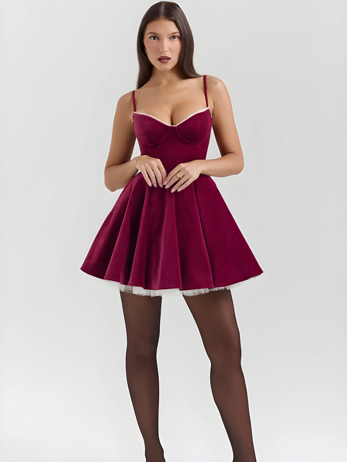 Livette - Mini Burgundy Dress