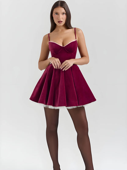 Livette - Mini Burgundy Dress