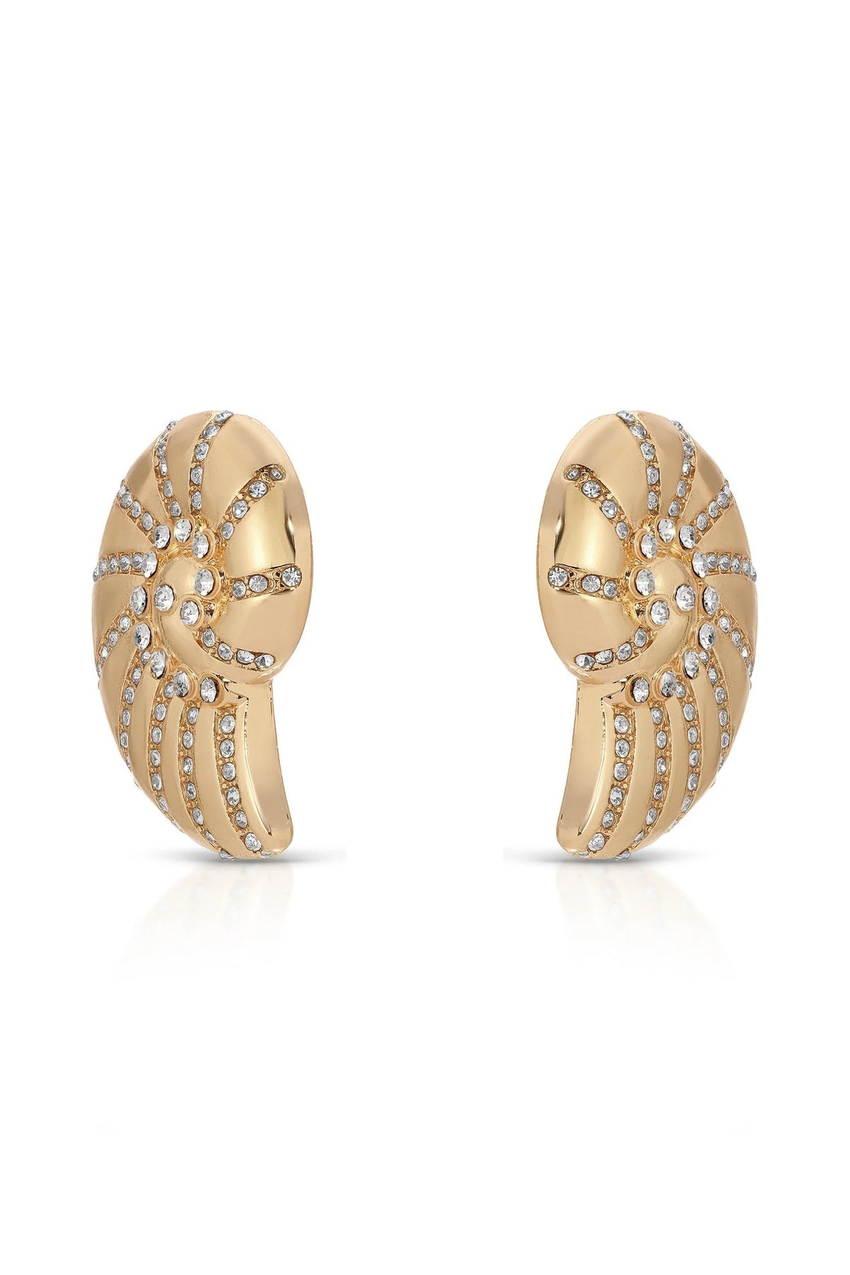 Crystal Shell Earrings - 18k Gold Plated