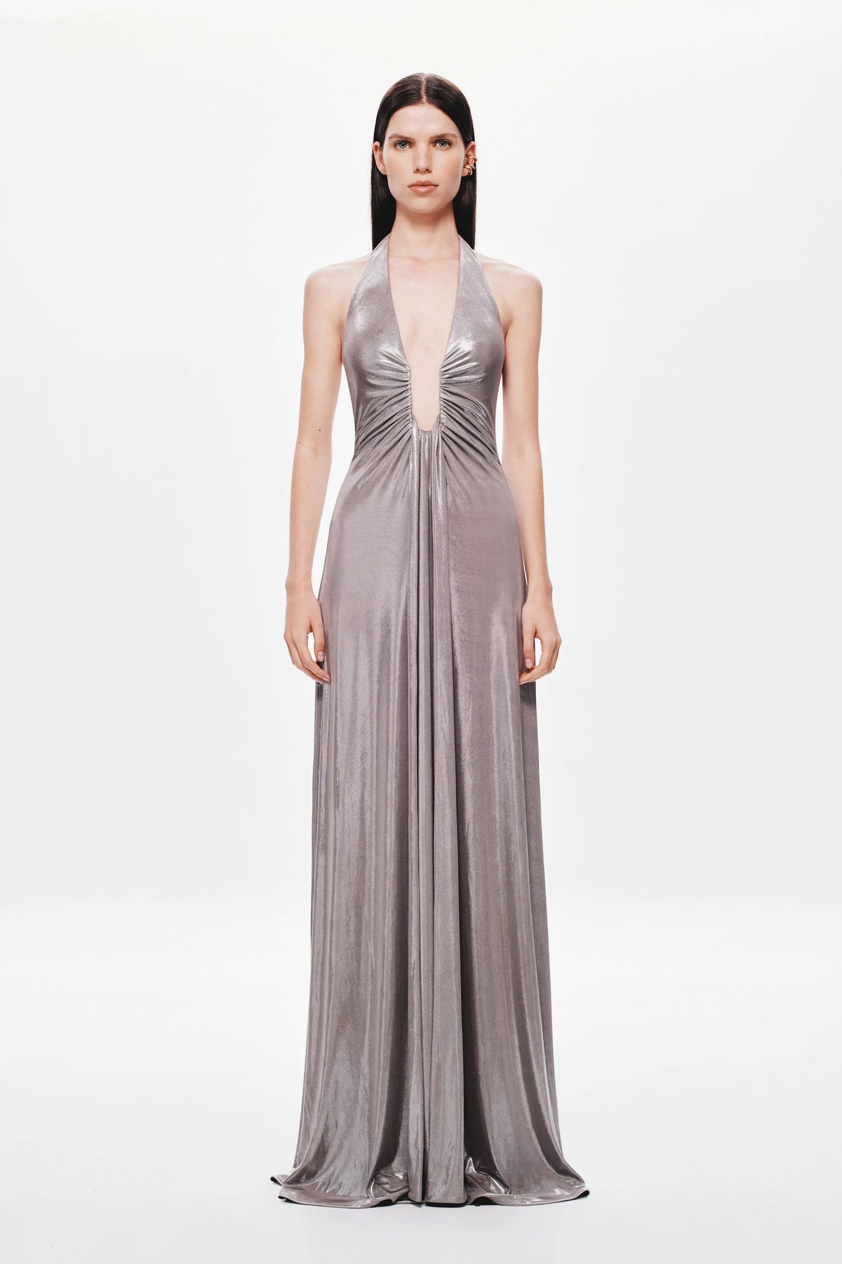 Jennifer Foil Jersey Dress - Cinder