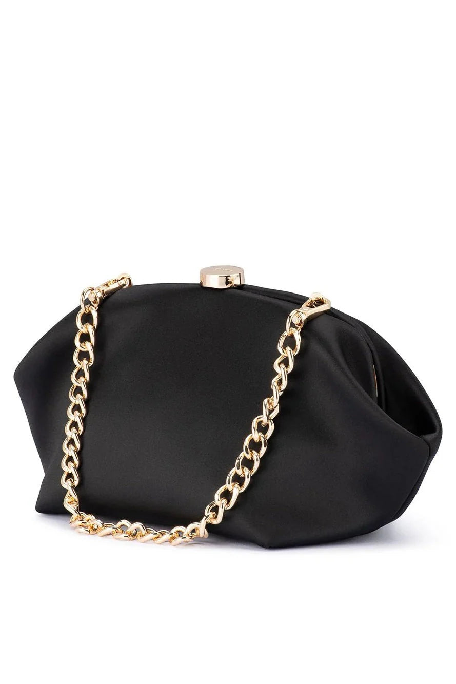 Karina Satin Clutch - Black