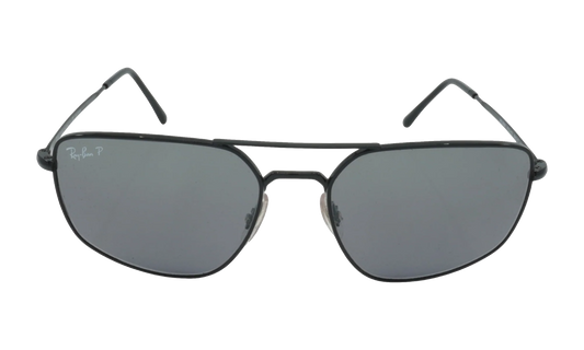 SQUARE POLARIZED SUNGLASSES "POLISHED BLACK" RB3666-002-K3_56