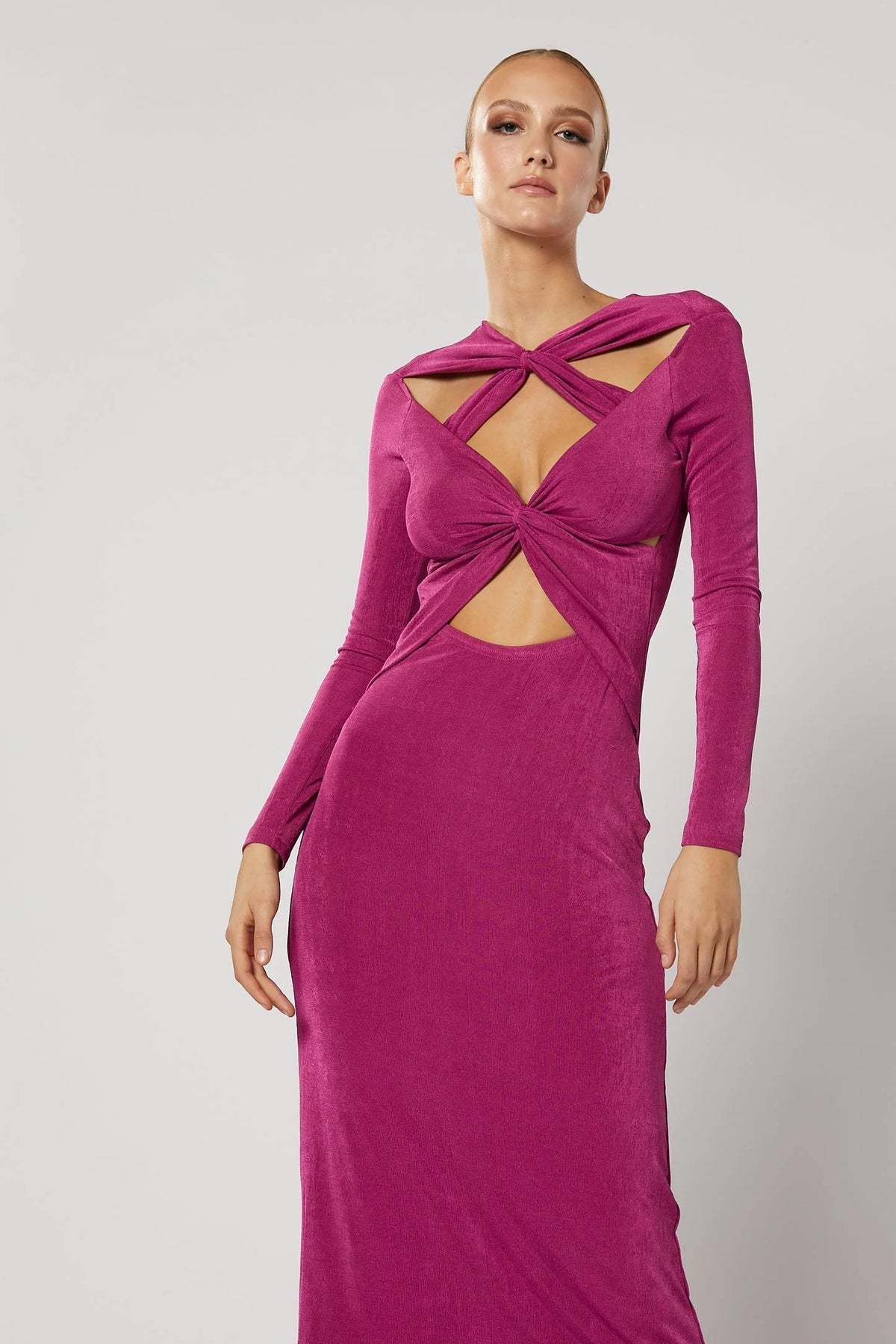 Ithaca Cut Out Dress - Fuchsia
