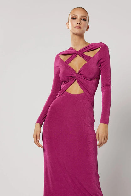 Ithaca Cut Out Dress - Fuchsia