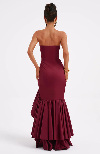Xyrelle - Sleeveless Slit Ruffle Maxi Dress