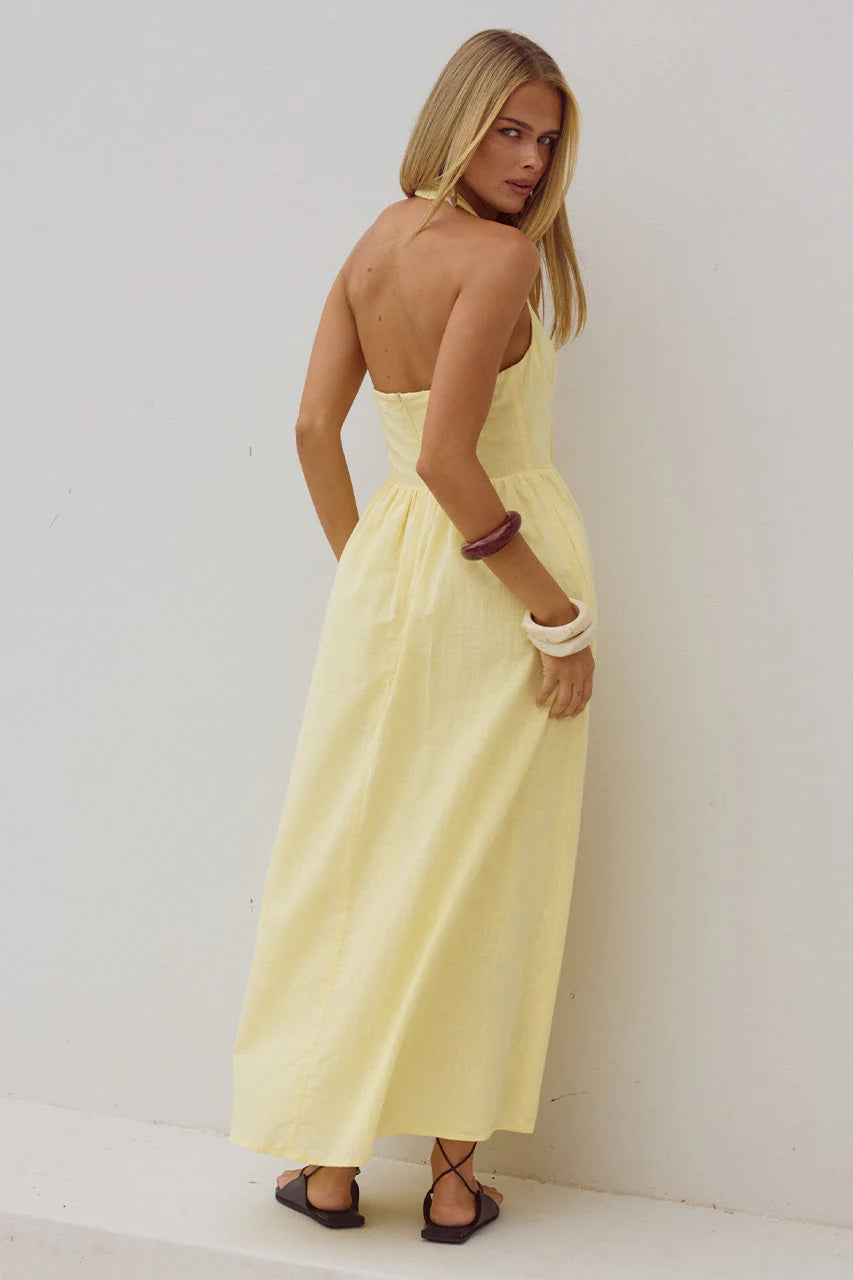 Limoni Midi Dress - Lemon
