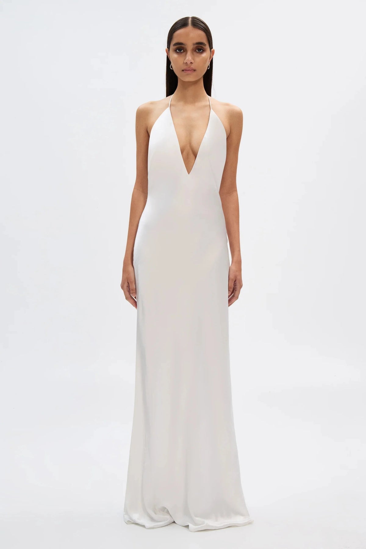 Misha Honor Satin Maxi Dress - Ivory