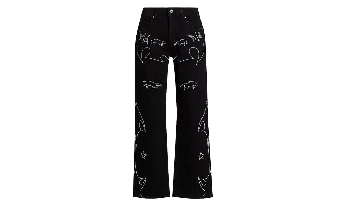 Jonas Western Wide-Leg Jeans "Black / White" MF24D842 B1327BKWTW