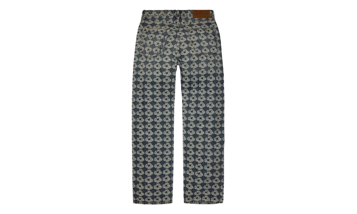 Baggy Jacquard Wreath Denim Pant "Blue" DT599